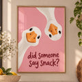 Did Someone Say Snack Goose Print, Funny Kitchen Wall Art, Cute Goose Poster, Colourful Kitchen Decor, Duck Print, Quirky Foodie Gift