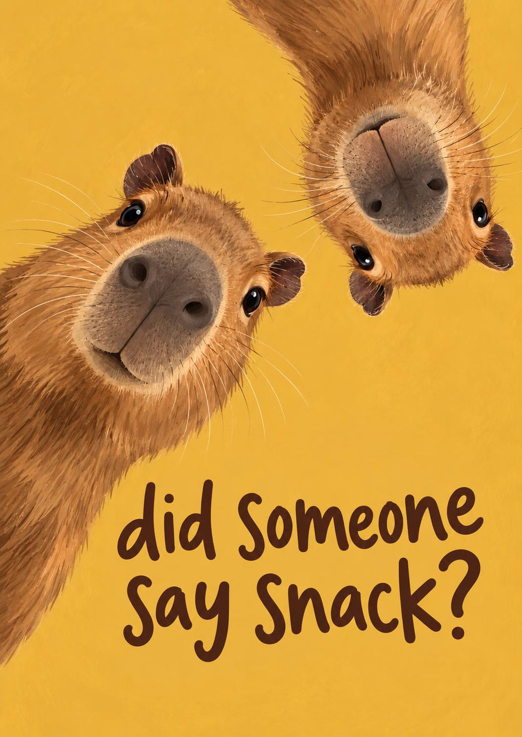 Capybara Yellow Kitchen Print, Did Someone Say Snack Poster, Funny Capybara Wall Art, Quirky Kitchen Decor, Cute Animal Print, Foodie Gift