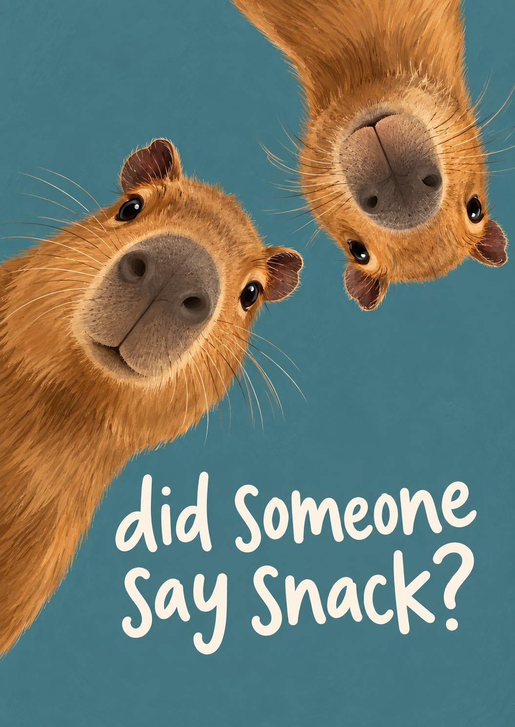 Capybara Blue  Kitchen Print, Did Someone Say Snack Poster, Funny Capybara Wall Art, Quirky Kitchen Decor, Cute Animal Print, Foodie Gift