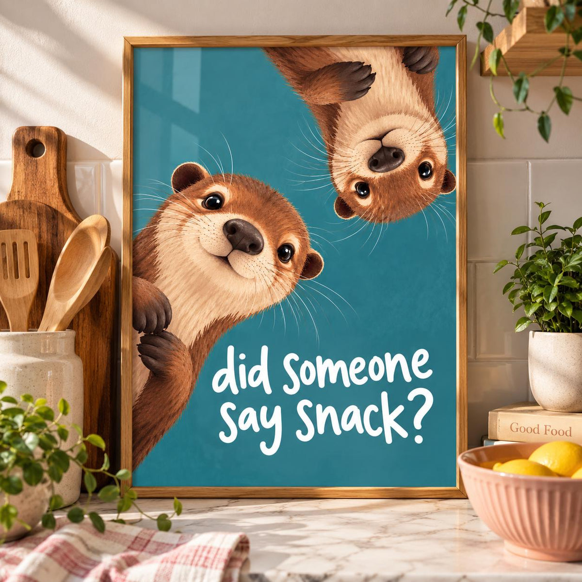 Otter Kitchen Print, Did Someone Say Snack Poster, Funny Otter Wall Art, Cute Animal Kitchen Decor, Quirky Foodie Gift