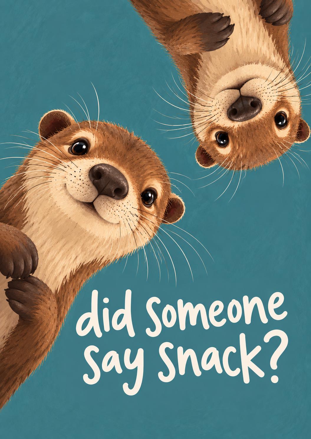 Otter Kitchen Print, Did Someone Say Snack Poster, Funny Otter Wall Art, Cute Animal Kitchen Decor, Quirky Foodie Gift