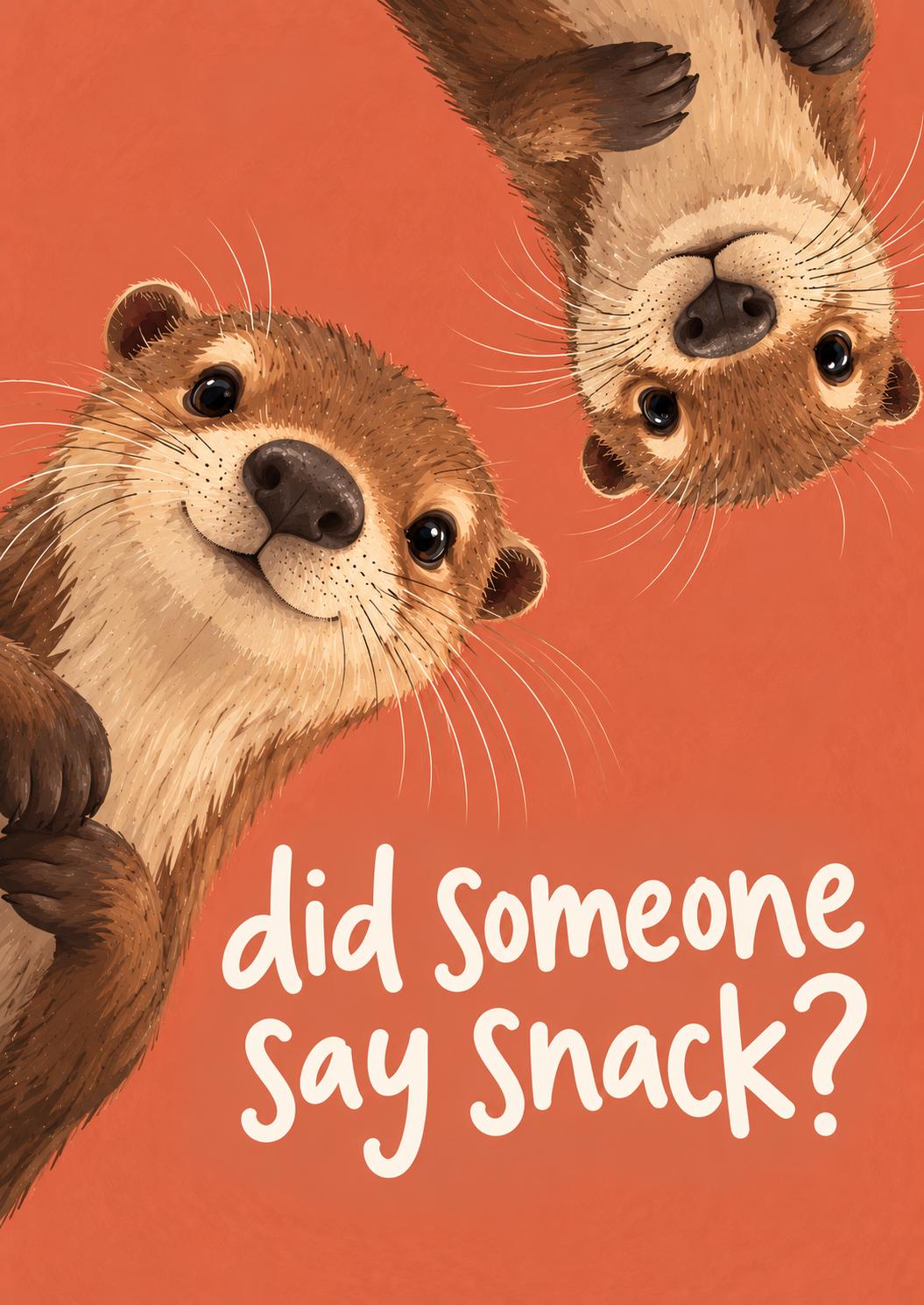 Otter Kitchen Print, Did Someone Say Snack Poster, Funny Otter Wall Art, Cute Animal Kitchen Decor, Quirky Foodie Gift
